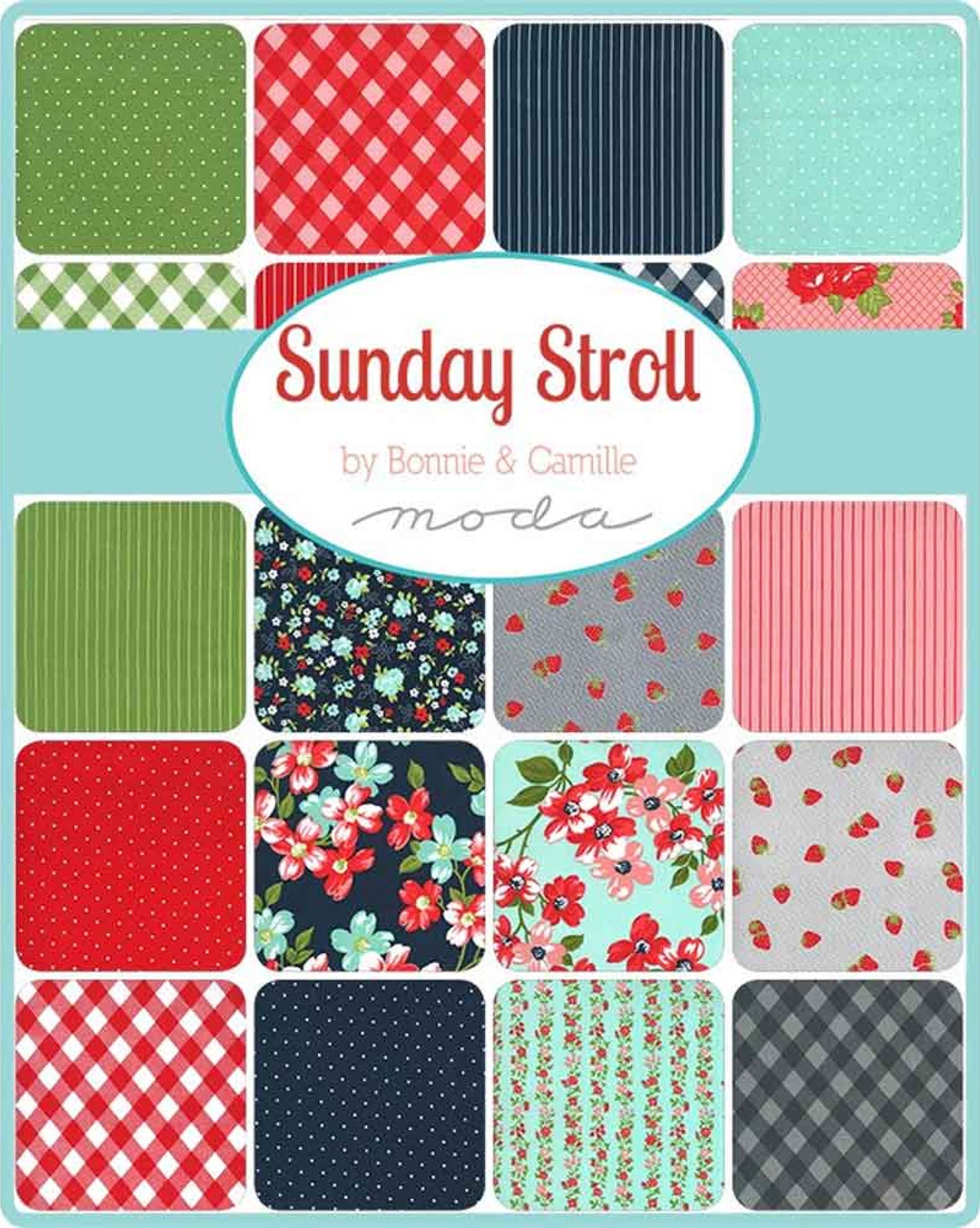 SALE - Sunday Stroll Quilt Kit - Bonnie and Camille - Moda store Fabric