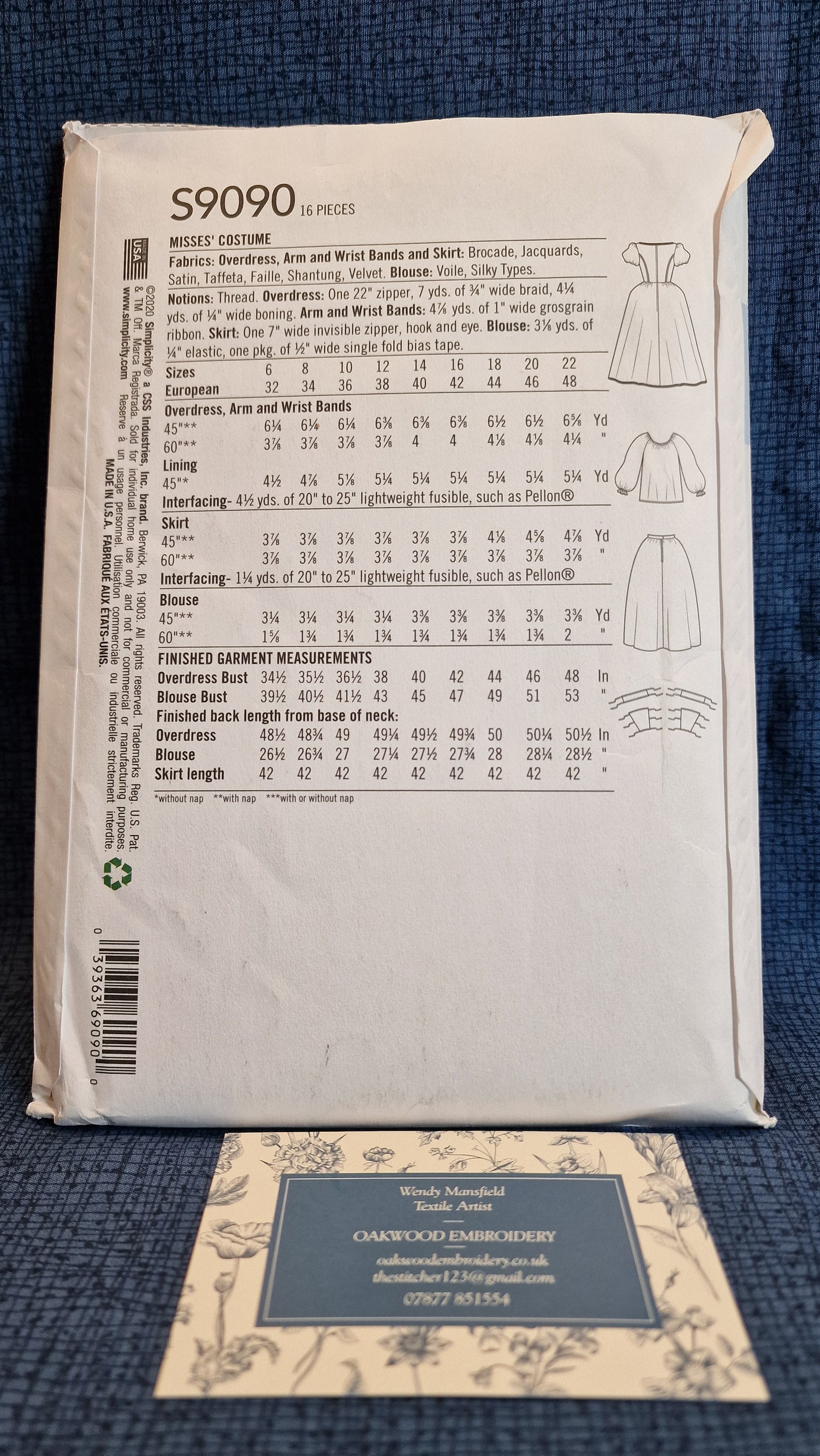 Dressmaking Pattern - Simplicity Costume S9090 - Size 14-22