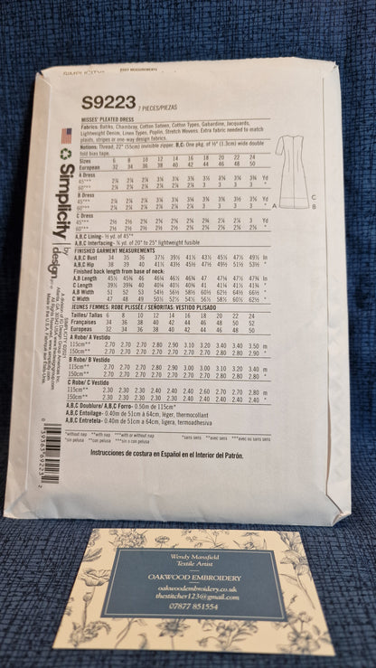 Dressmaking Pattern - Simplicity S9223 - Size 16-24