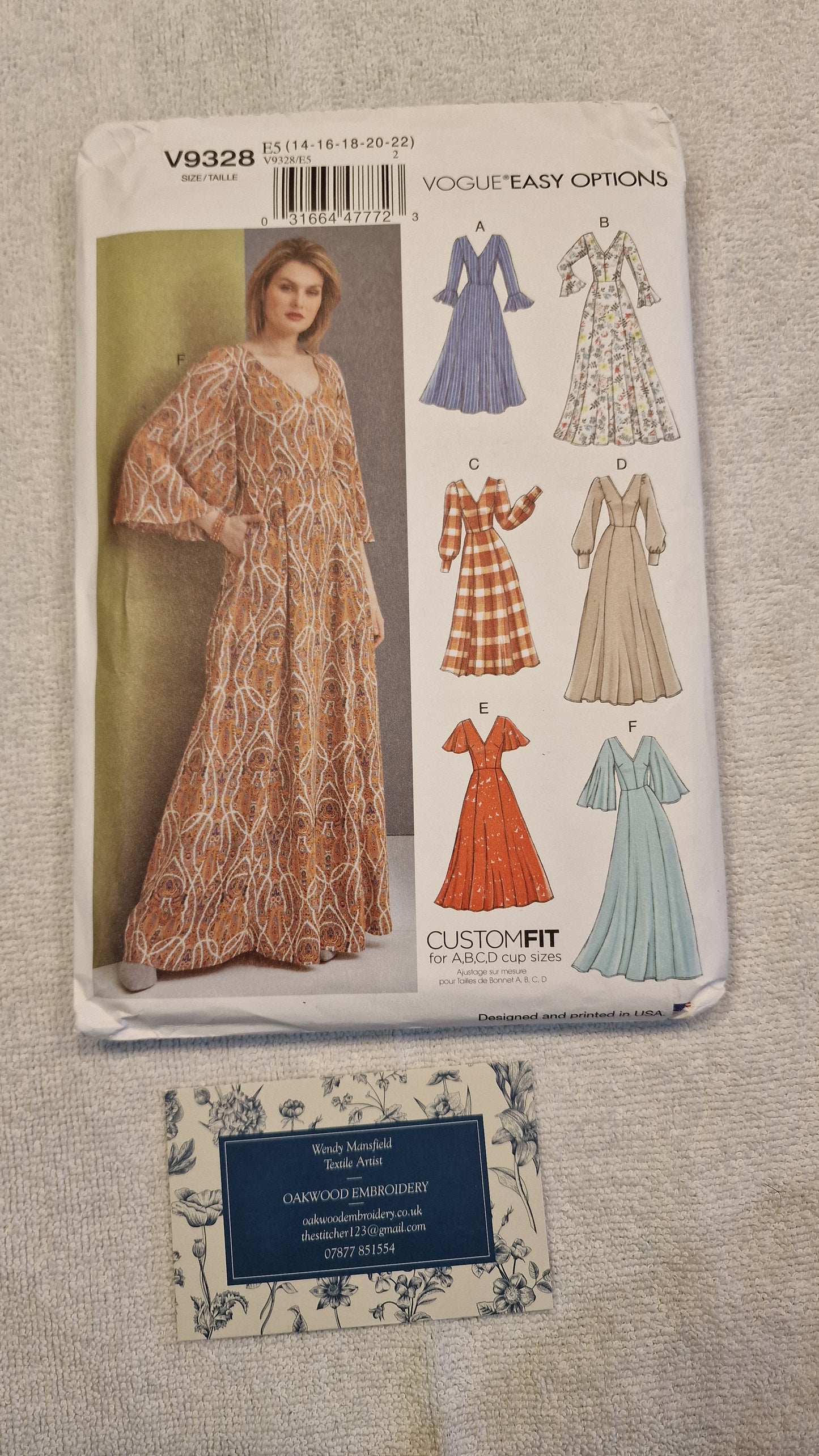 Dressmaking Pattern - Vogue Easy Option V9328 - Size 14-22