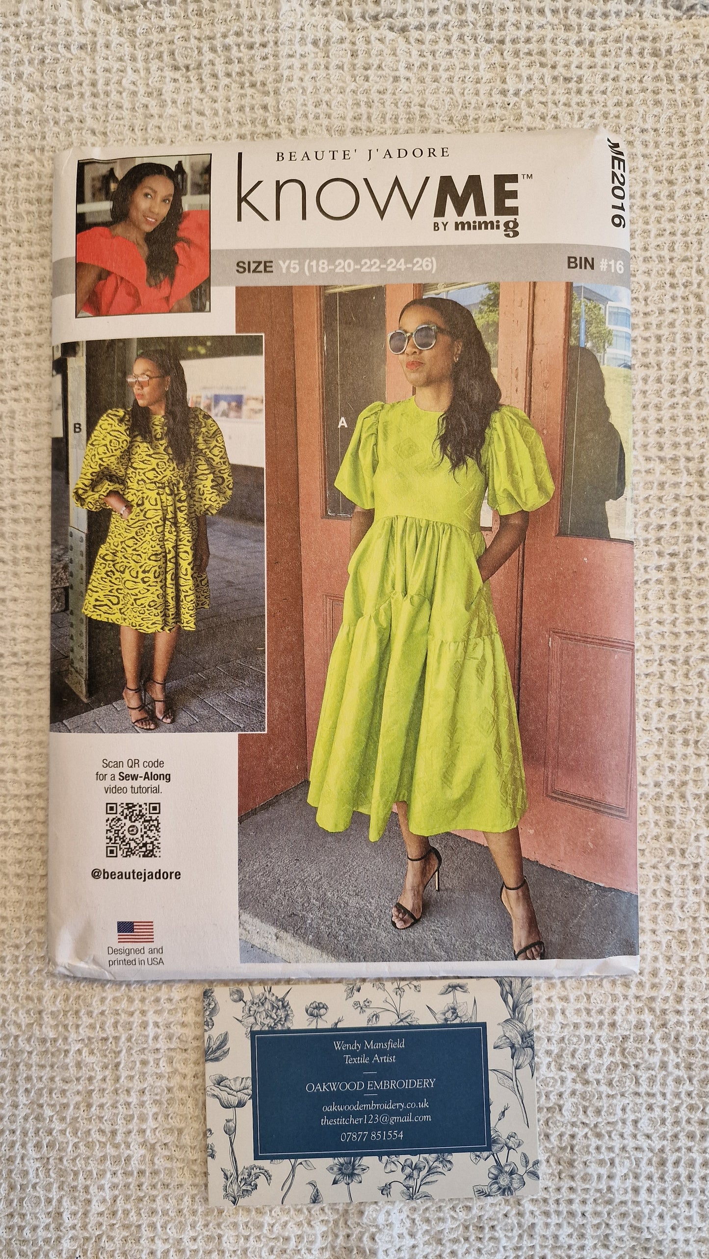 Dressmaking Pattern - Know Me by Mimi G - Beaute' J'adore ME2016 - Size 18-26