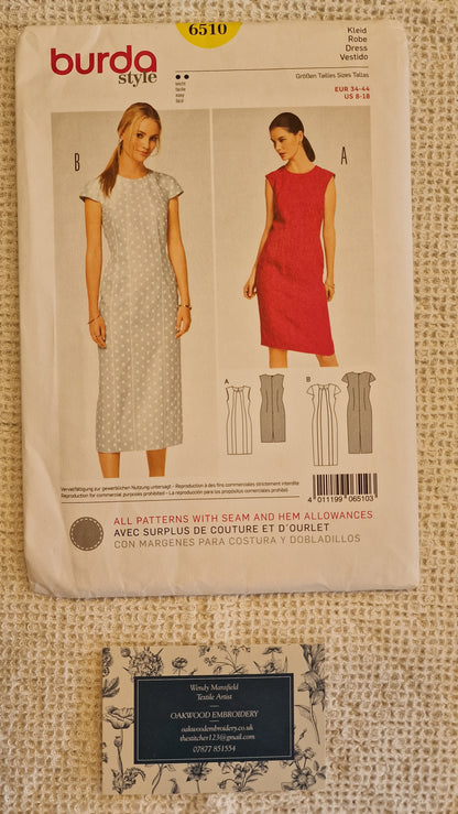 Dressmaking Pattern - Burda Style - 6510 - Size EU 34-44 & US 8-18