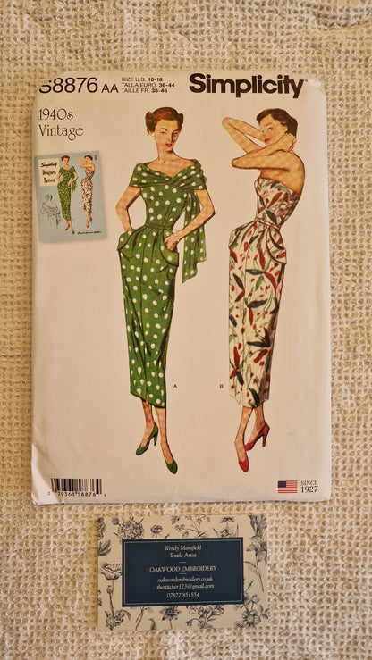 Dressmaking Pattern - Simplicity S8876 - Vintage 1940's - Size 10-18