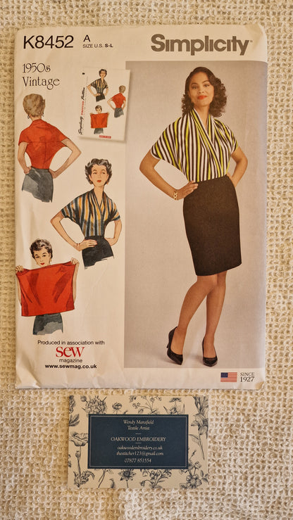 Dressmaking Pattern - Simplicity K8452 - 1950's Vitage - Size S-L