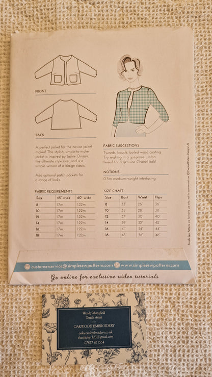 Dressmaking Pattern - Simply Sew - The Jackie O' Jacket - Size 8-18