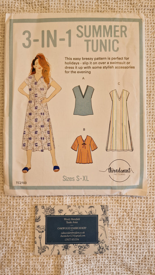 Dressmaking Pattern - Threadcount Patterns - Summer Tunic 3 in 1 - Size S-XL