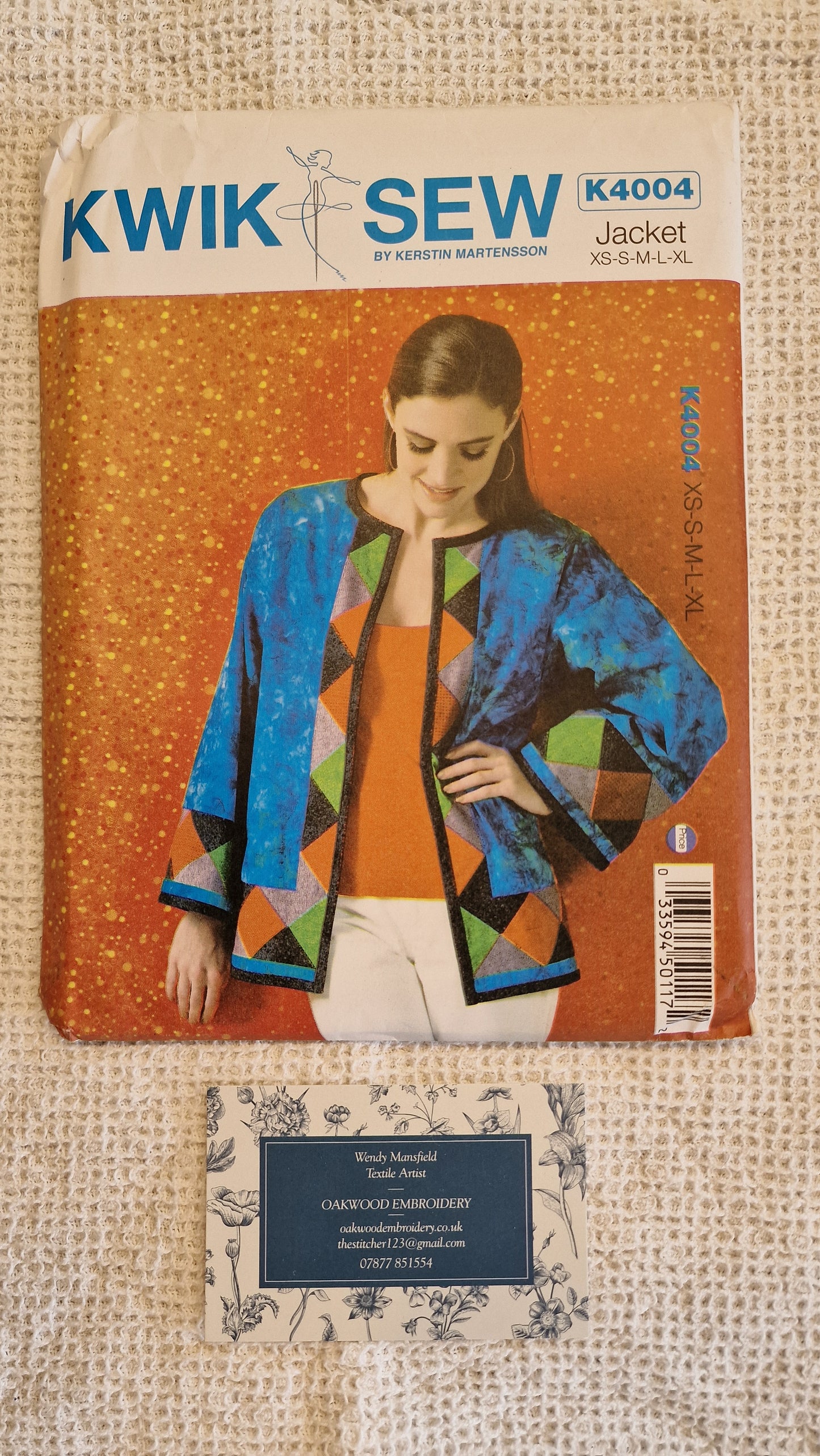 Dressmaking Pattern - Kwik Sew by Kerstin Martensson - K4004 Jacket - Size XS-XL