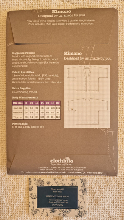 Dressmaking Pattern - Clothkits - Kimono CK0043 - Size 8-18