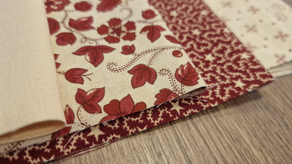 Pre-cut Fabric Bundle A - Red and Cream 2.5 Meter Bundle