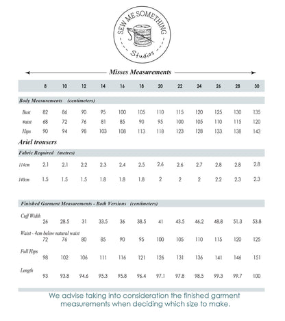 Sew Me Something Ariel Trouser Sewing Pattern (Size 8-30)