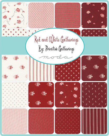 RED AND WHITE GATHERINGS- Honey Bun -  Moda Code HB49190