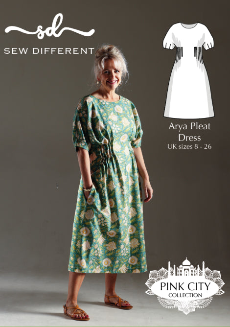 Sew Different - Arya Pleat Dress (Pink City Collection) - UK Size 8-26 Dressmaking Pattern