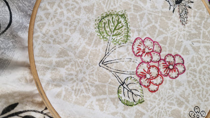 Nature - A Hand Printed Slow Stitch Embroidery Kit by Wendy Mansfield