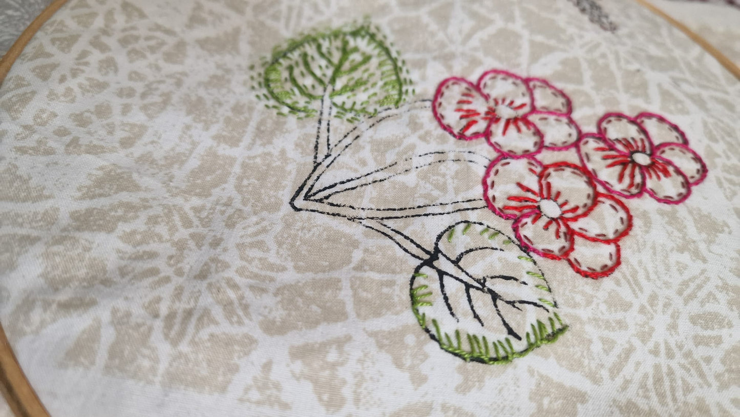 Nature - A Hand Printed Slow Stitch Embroidery Kit by Wendy Mansfield