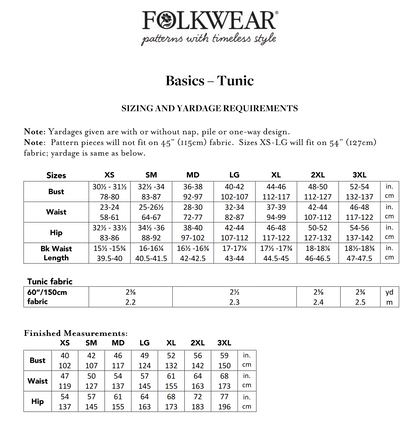 Folkwear Pattern - Basics Tunic (Basic Collection)