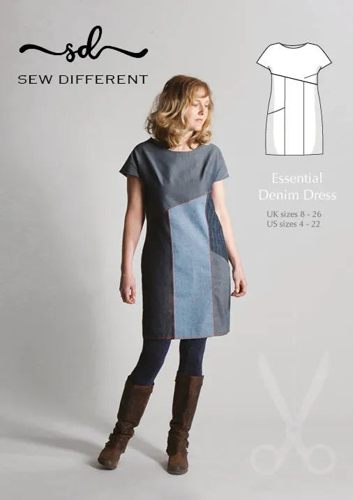 Sew Different -  Essential Denim Dress - UK Size 8-26 Dressmaking Pattern